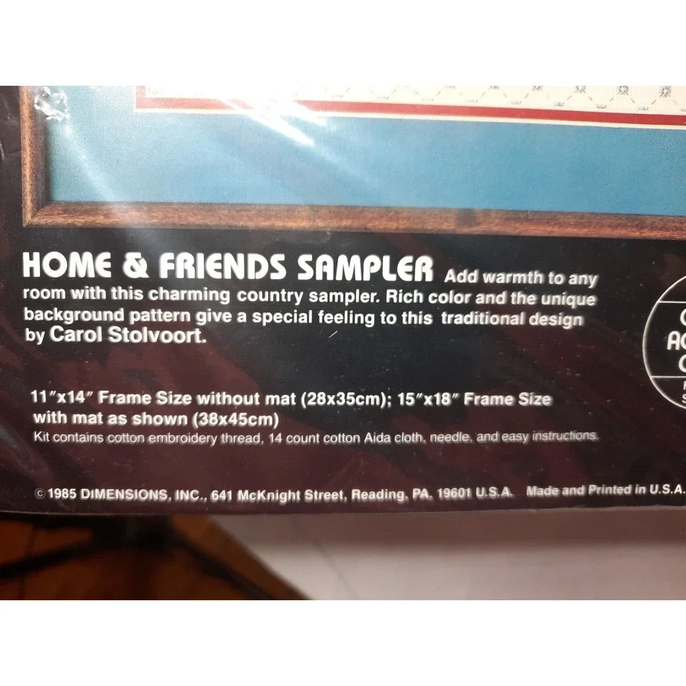 Dimensions Counted Cross Stitch Kit Home & Friends Sampler 3584 Vintage 1985